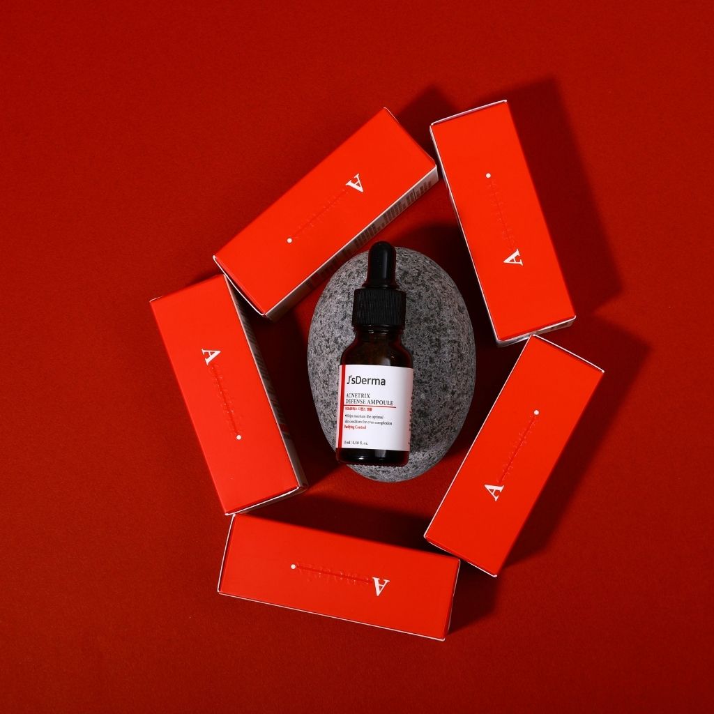 Bioderma bottle surrounded by red boxes on a red background