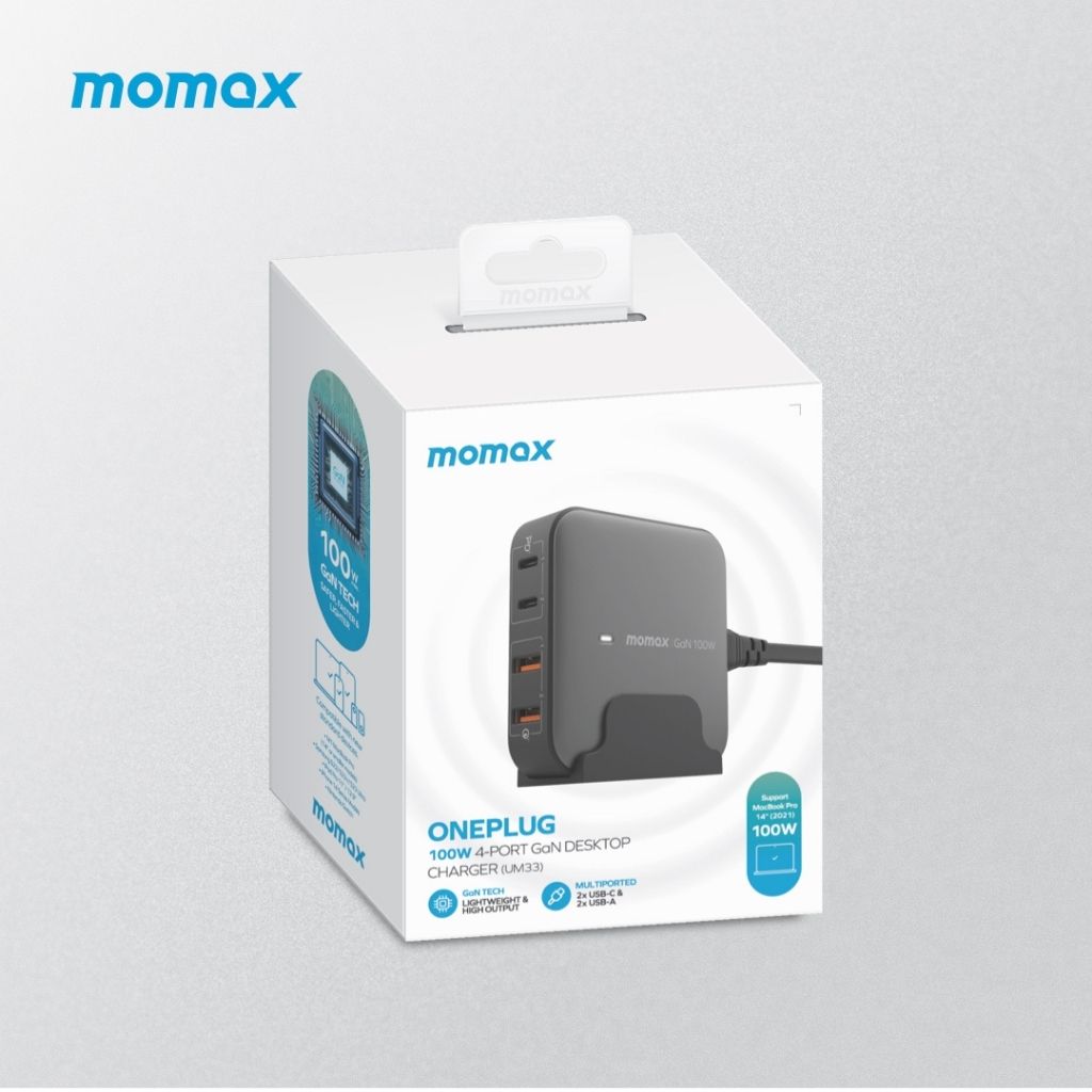 Momax Oneplug 100W 4 Port GaN Desktop Charger