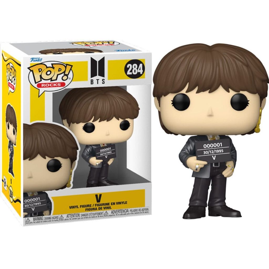 Funko Pop! vinyl figure of a character holding a mugshot card on a white background