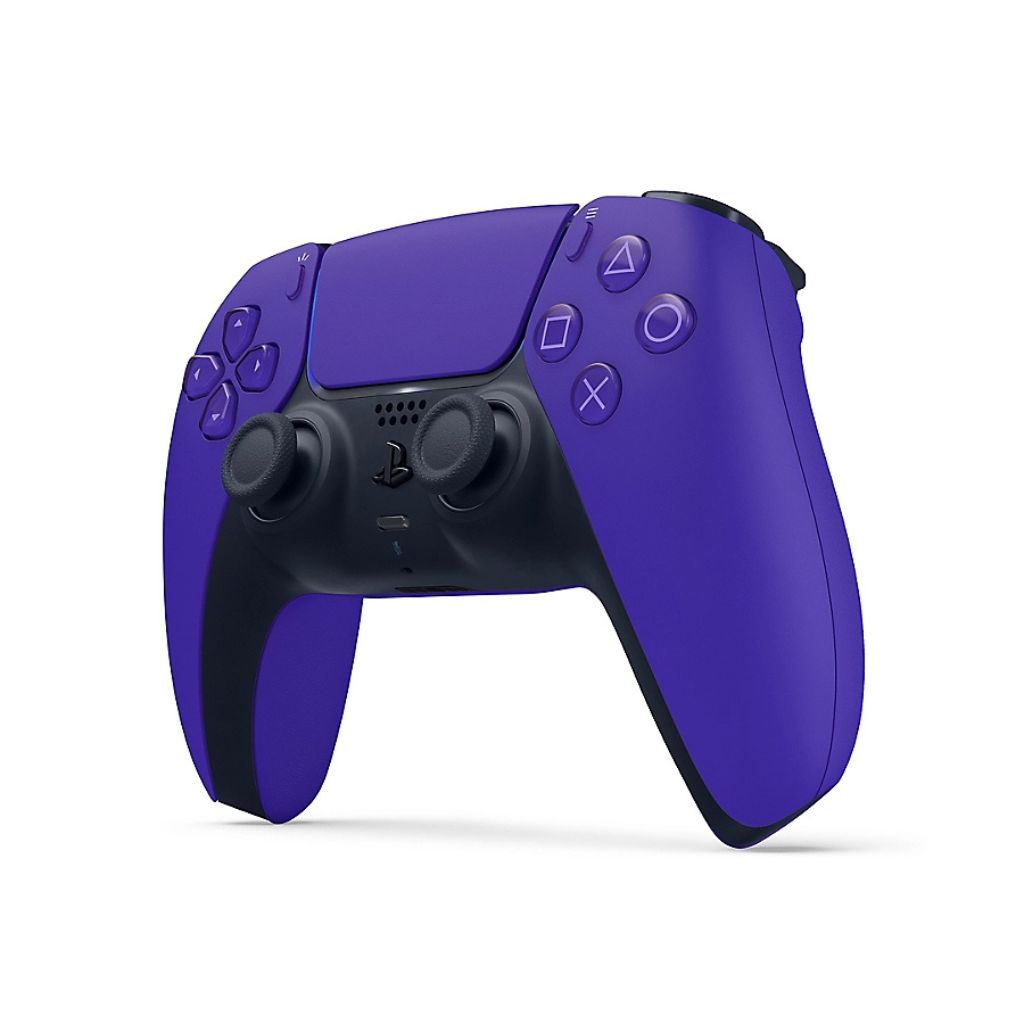 Purple gaming controller on a white background