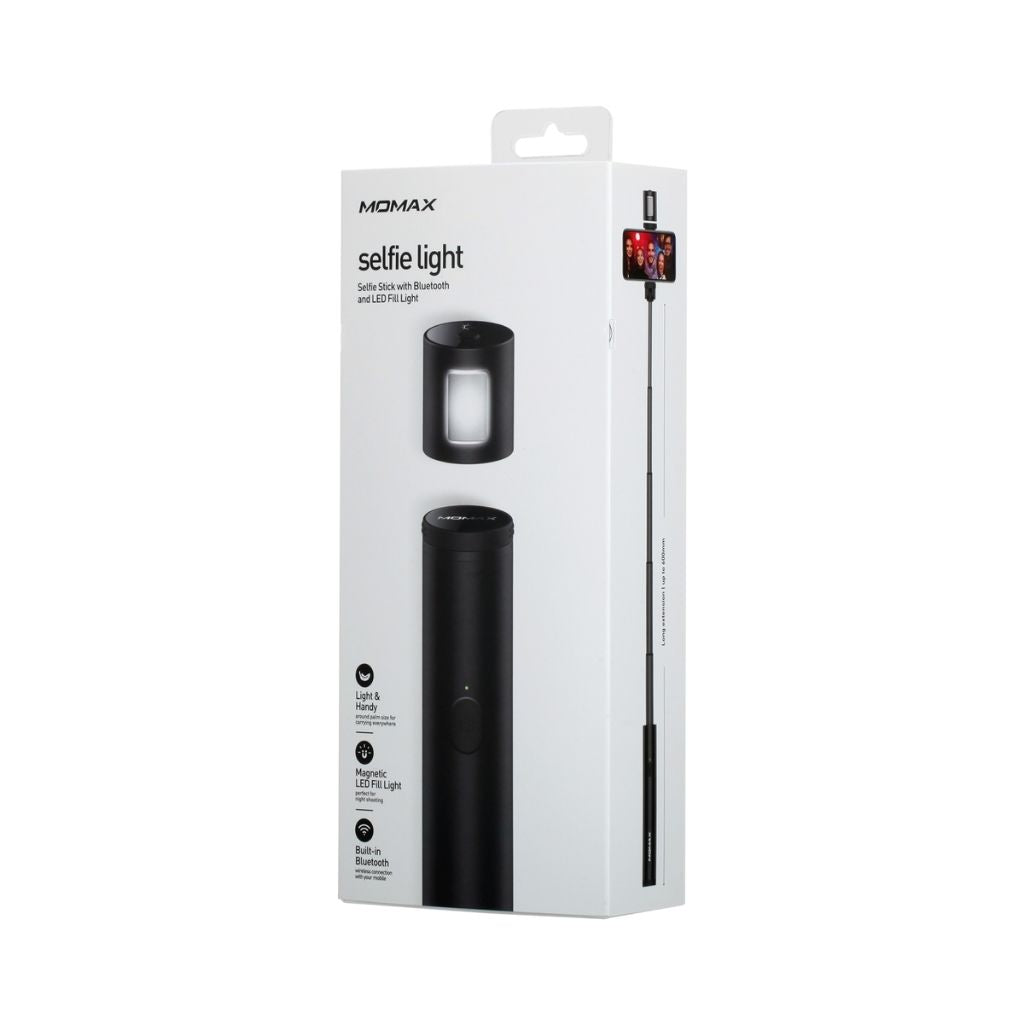 Momax Selfie Stick With Mini Led Fill Light