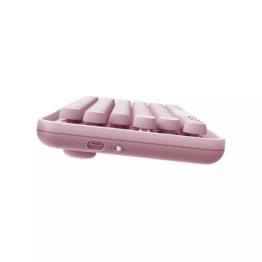 Pink waffle maker on a white background