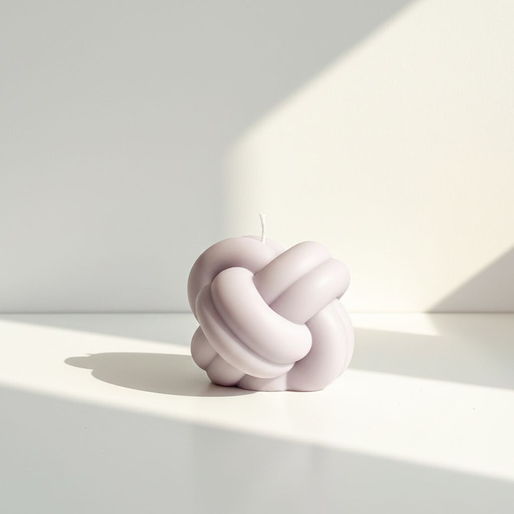 Decorative knot sculpture on a light surface with soft shadows