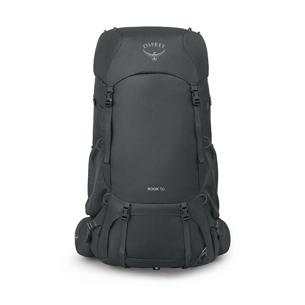 Black Osprey backpack on a white background