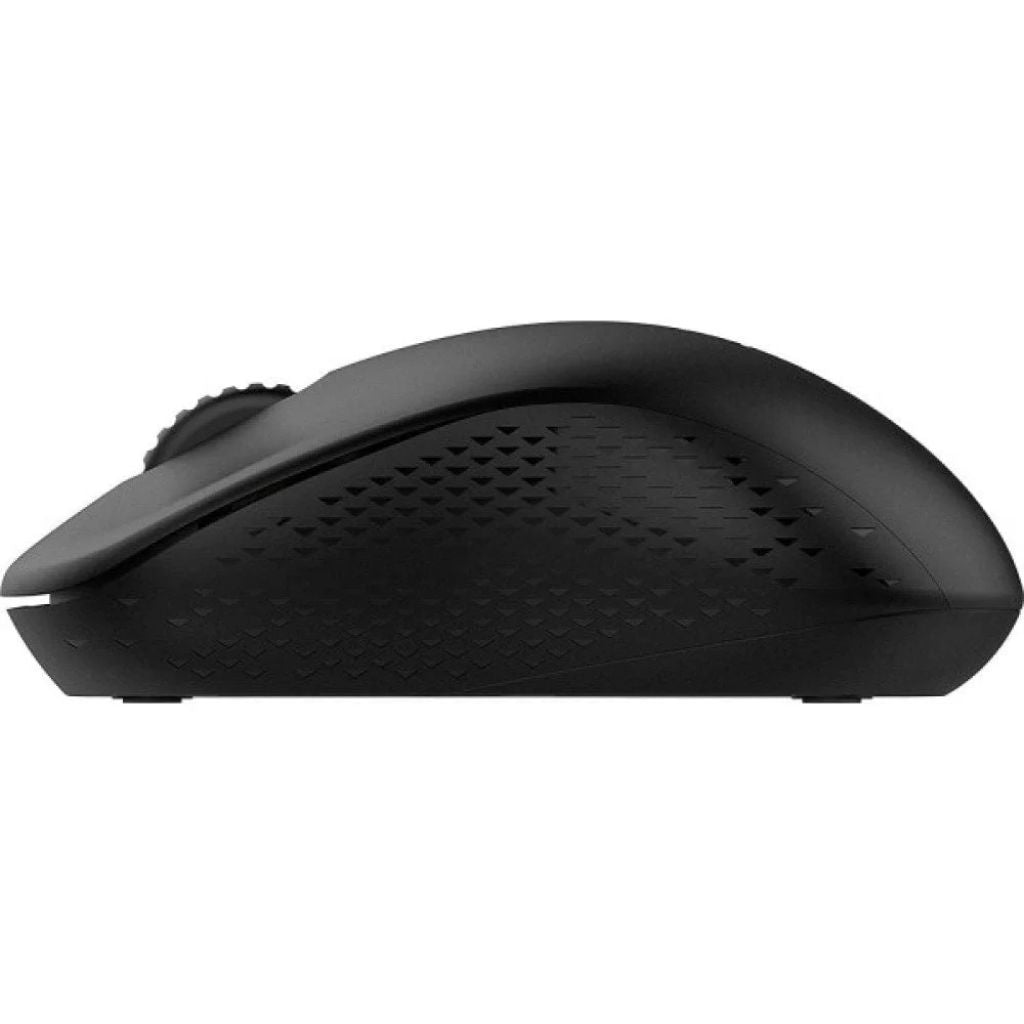 Black computer mouse on a white background