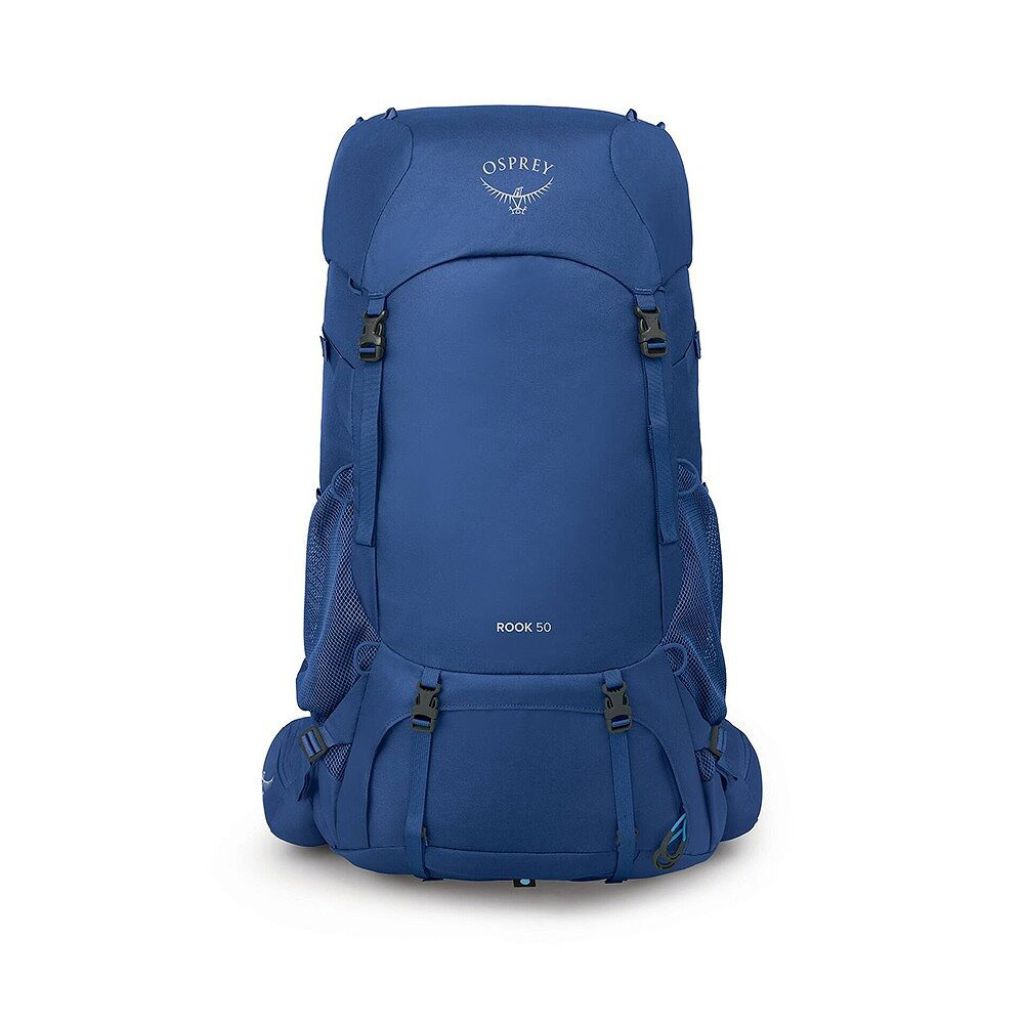 Blue Osprey backpack on a white background
