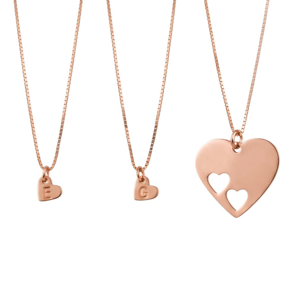 Duo Engraved Heart Necklace
