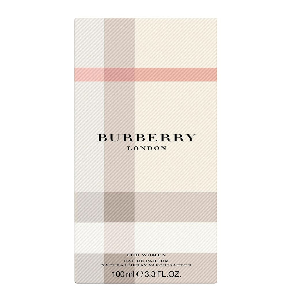 Burberry London women's perfume packaging with checkered design