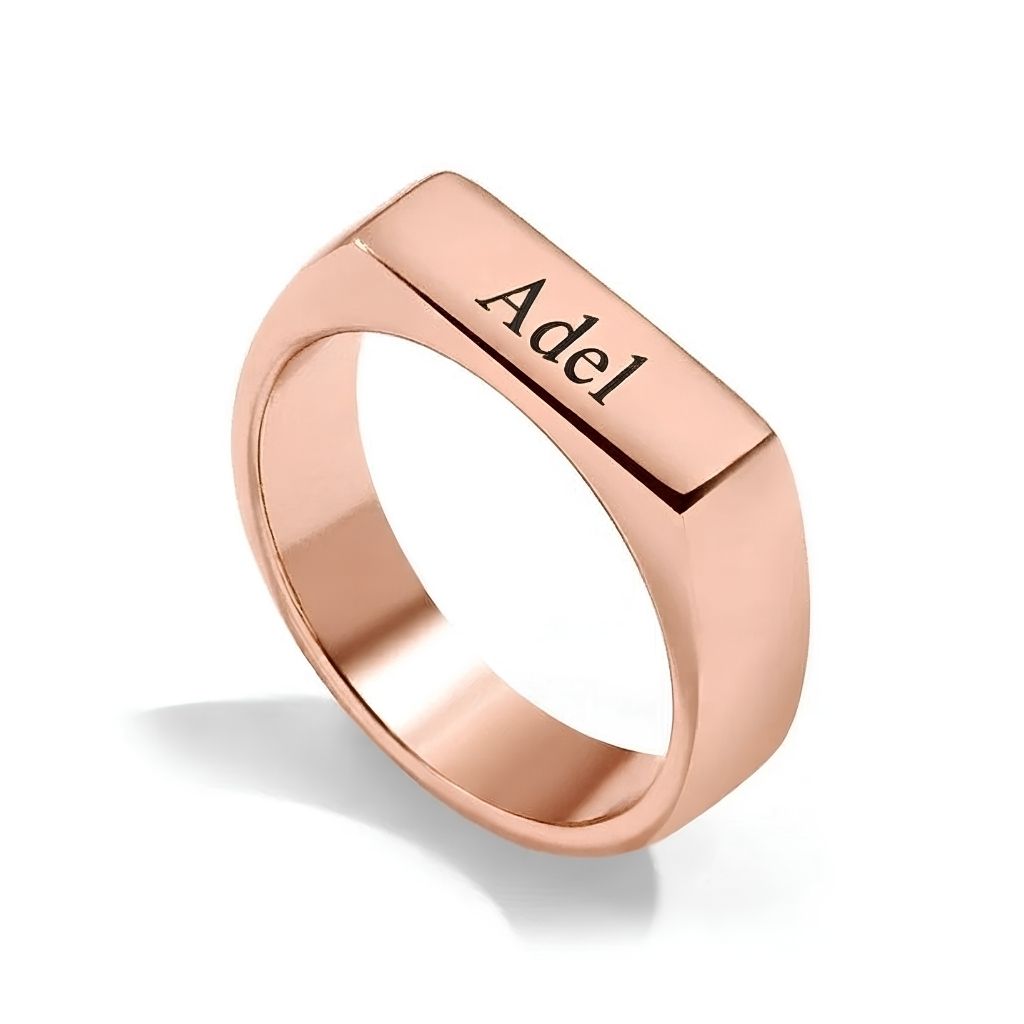 Bar Stackable Name Ring