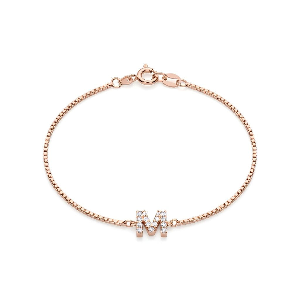 Personalised Diamond Initial Bracelet