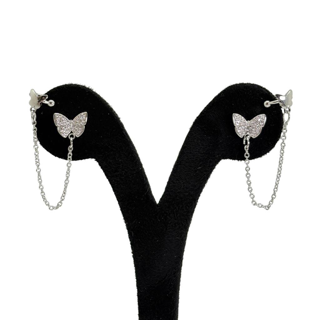 Fluttering Butterfly Chain Earrings