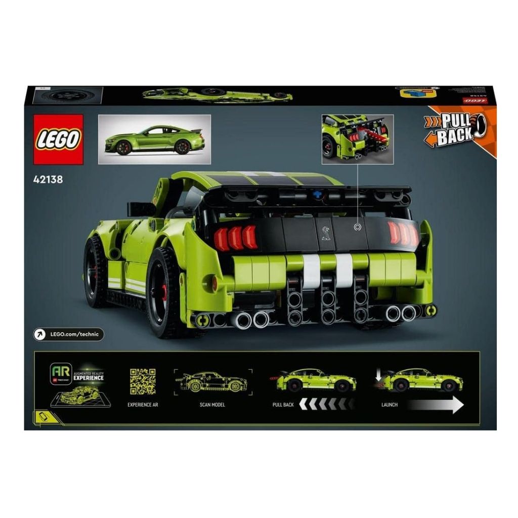LEGO Technic Ford Mustang Shelby GT500 Set Pull Back Drag Toy Race Car 42138