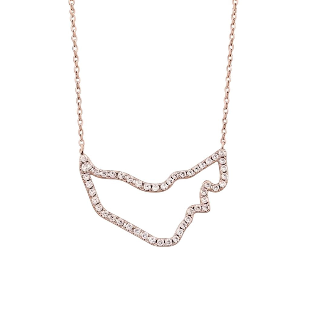 UAE Zirconia Map Necklace
