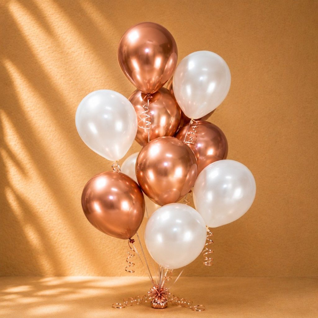 Rose Gold and White Balloon