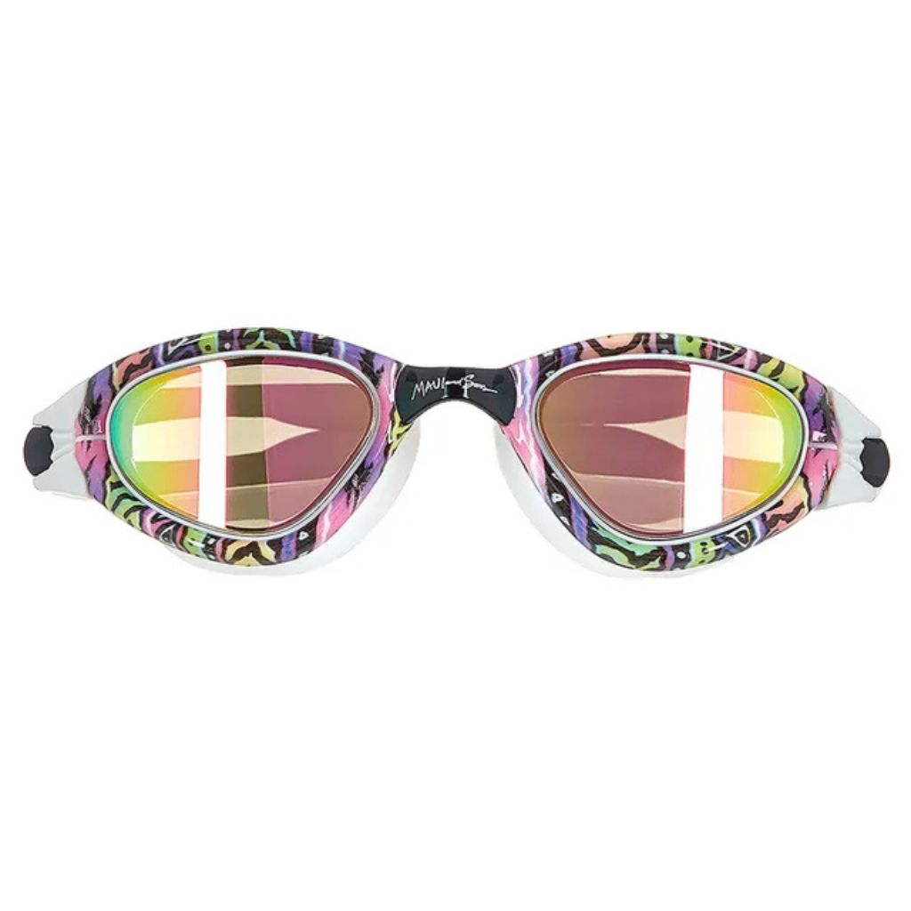 Maui and Sons Anti-Fog UV-Protected Swim Printed Goggles - White