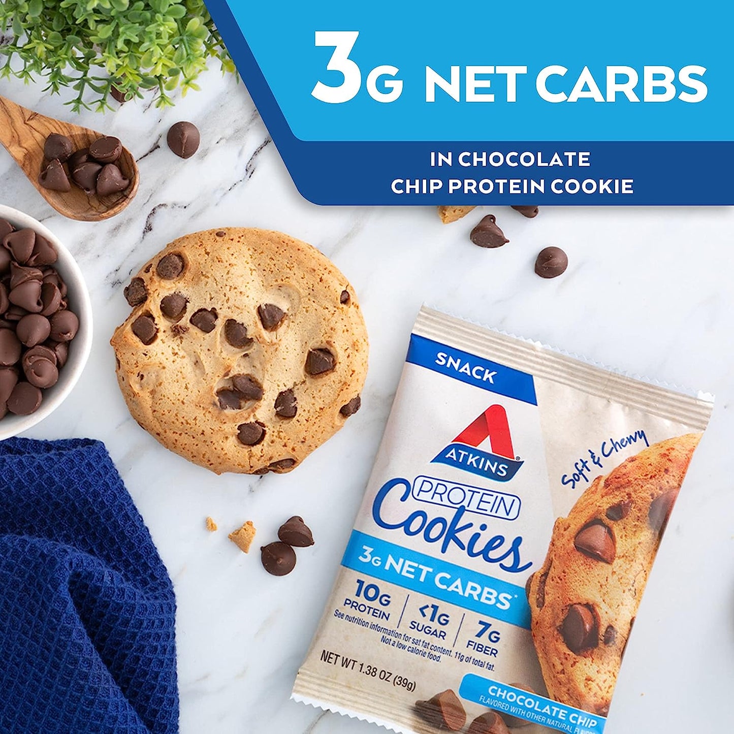 Chocolate Chip Protein Cookies (Pack of 4 Cookies)