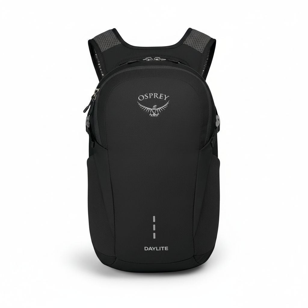 Black Osprey Daylite backpack on a white background