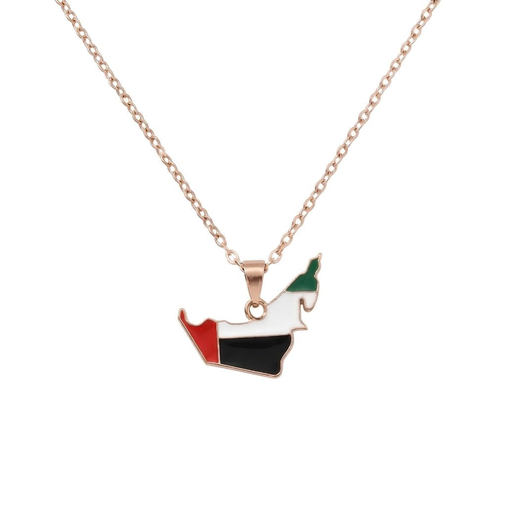 UAE Flag Map Necklace