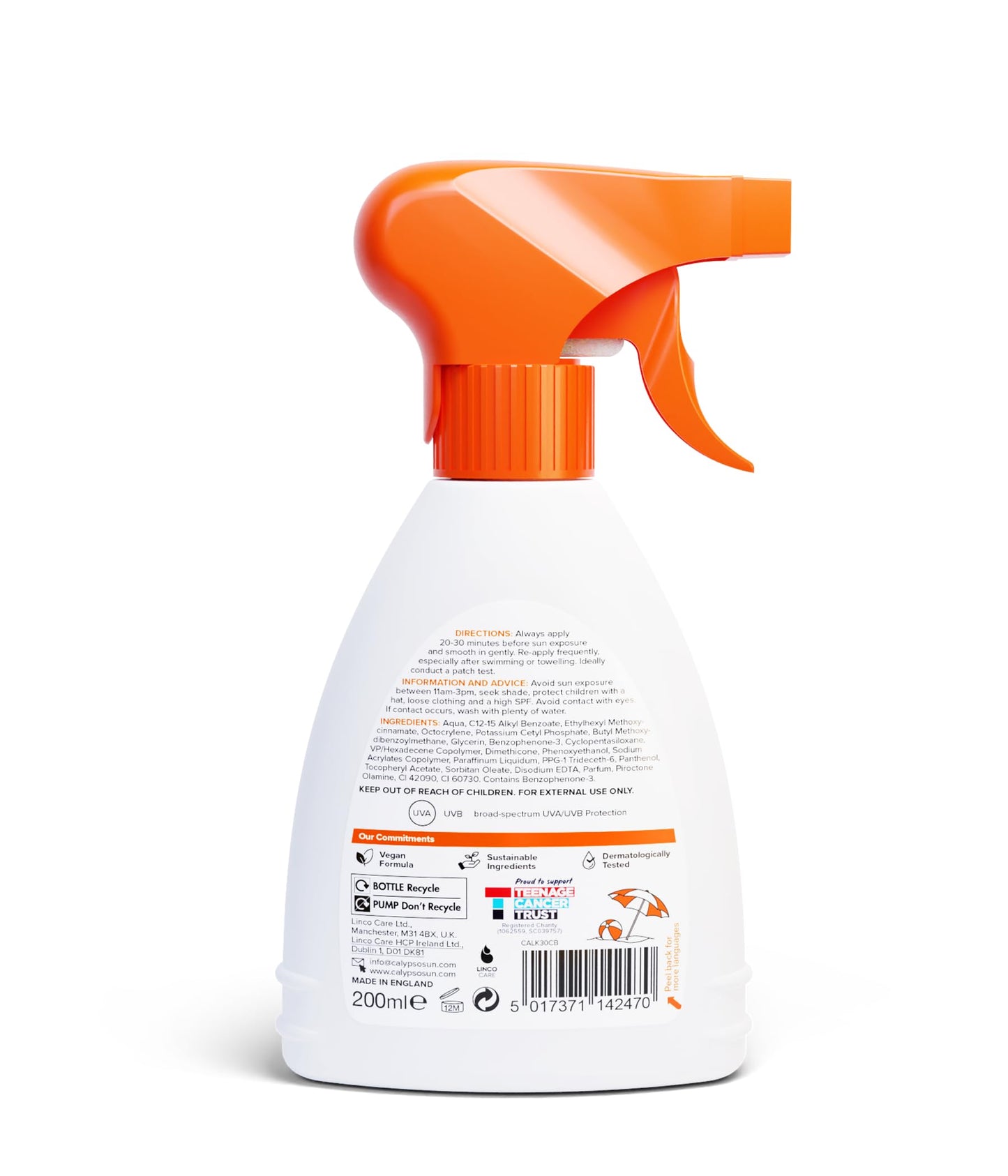 CALYPSO Kids Disappearing Colored Blue Lotion Spray SPF30 200ML