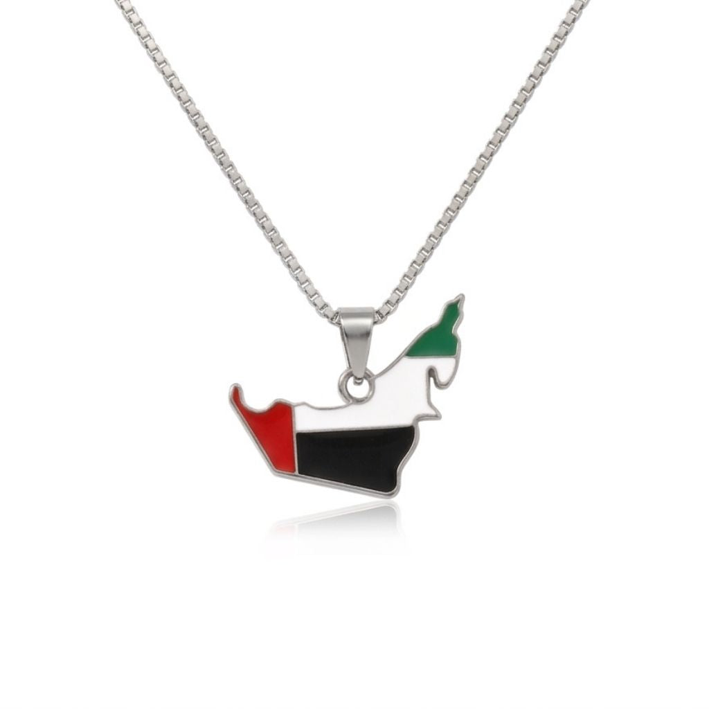 UAE Flag Map Necklace