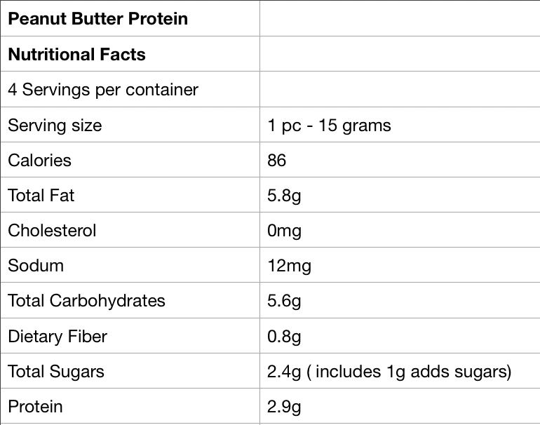 Peanut Butter Snack Packs 60g