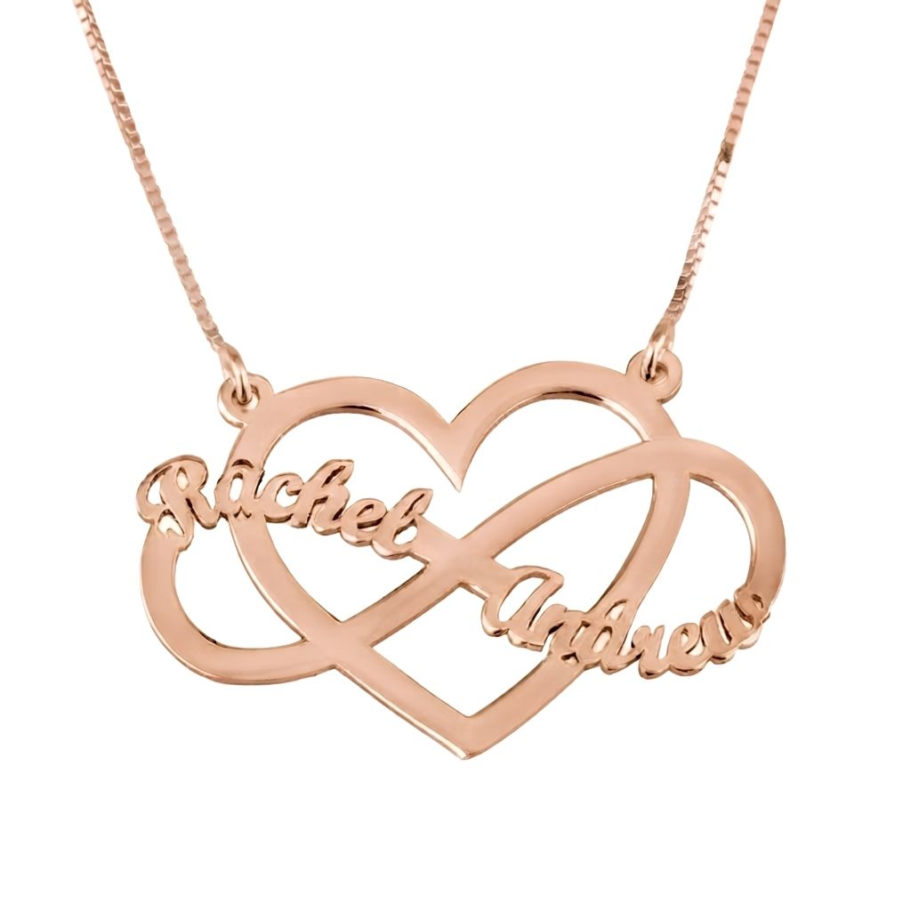 Infinity & Heart Combo Two Names Necklace