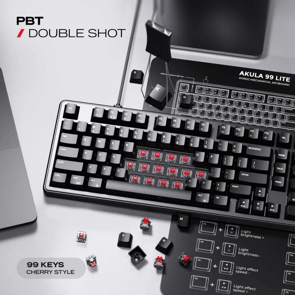 Cybeart Akula 99 Lite - Wired RGB Gaming Keyboard - Black