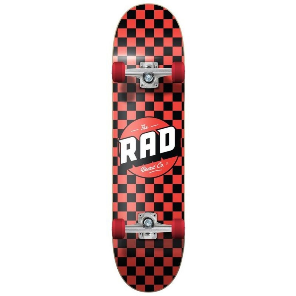 Rad Dude Crew Skateboard Checkers Black/Red - 7.75