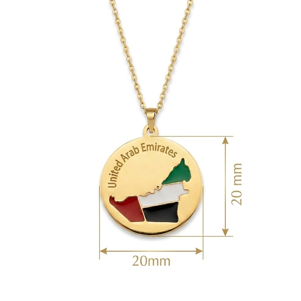 UAE Map Coin Necklace