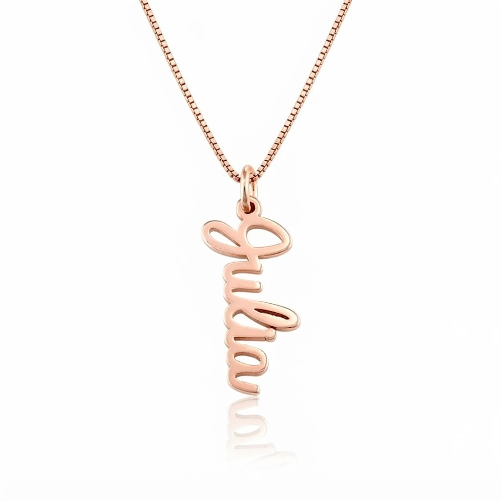 Stylish Font Vertical Name Necklace