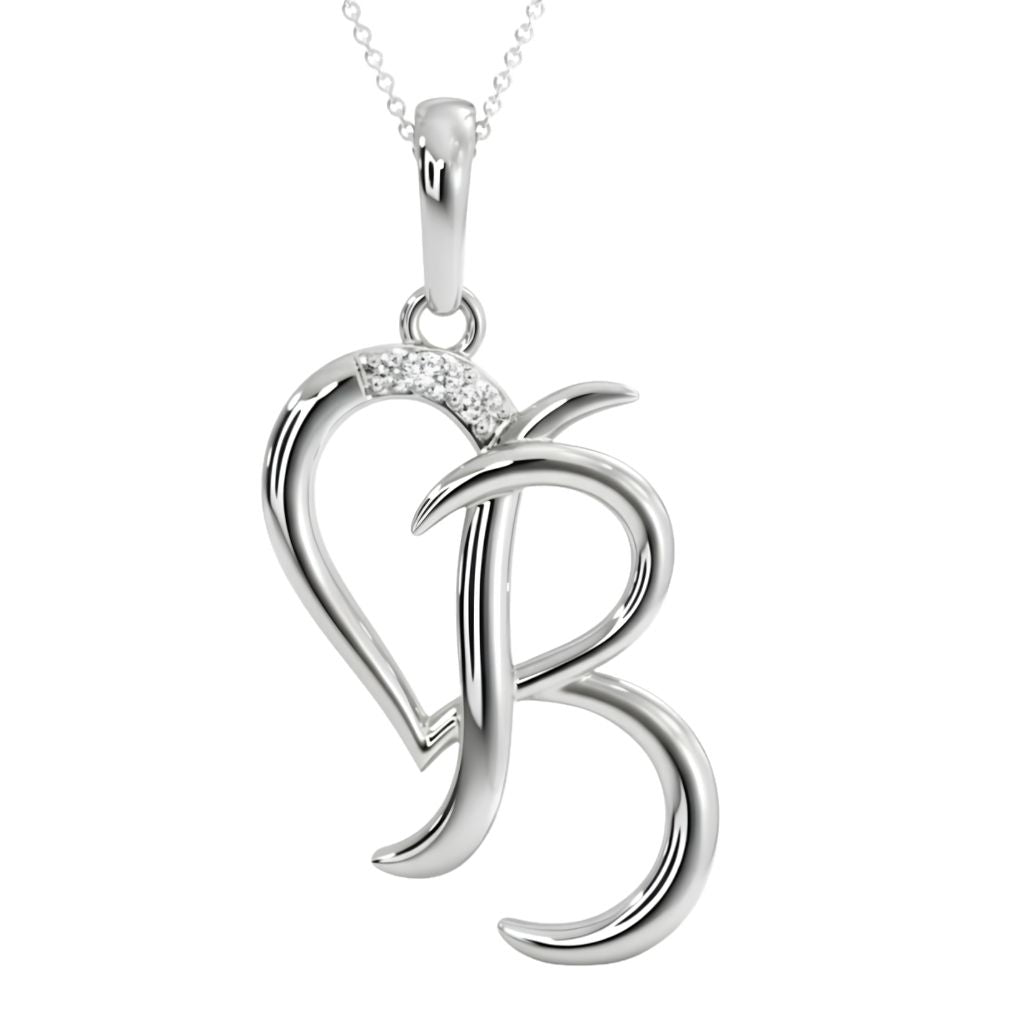 Elegant Heart Initial Pendant Necklace