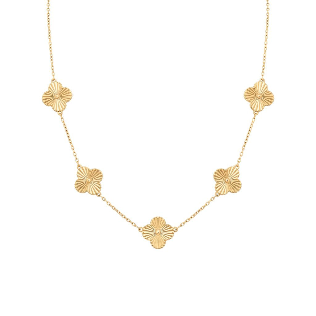 Four Leaf Clover Bracelet & Necklace Jewellery Set For Women