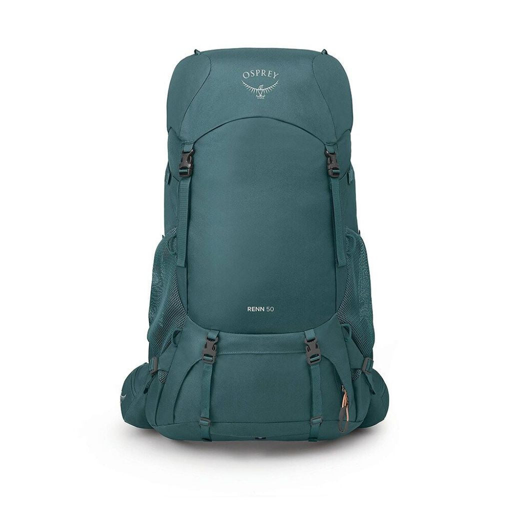 Teal Osprey backpack on a white background