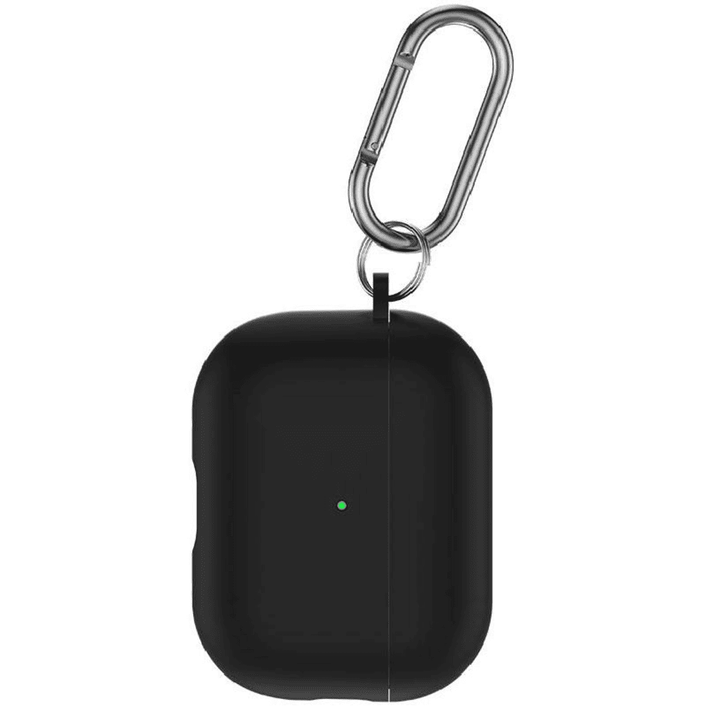 Black case with a carabiner on a white background