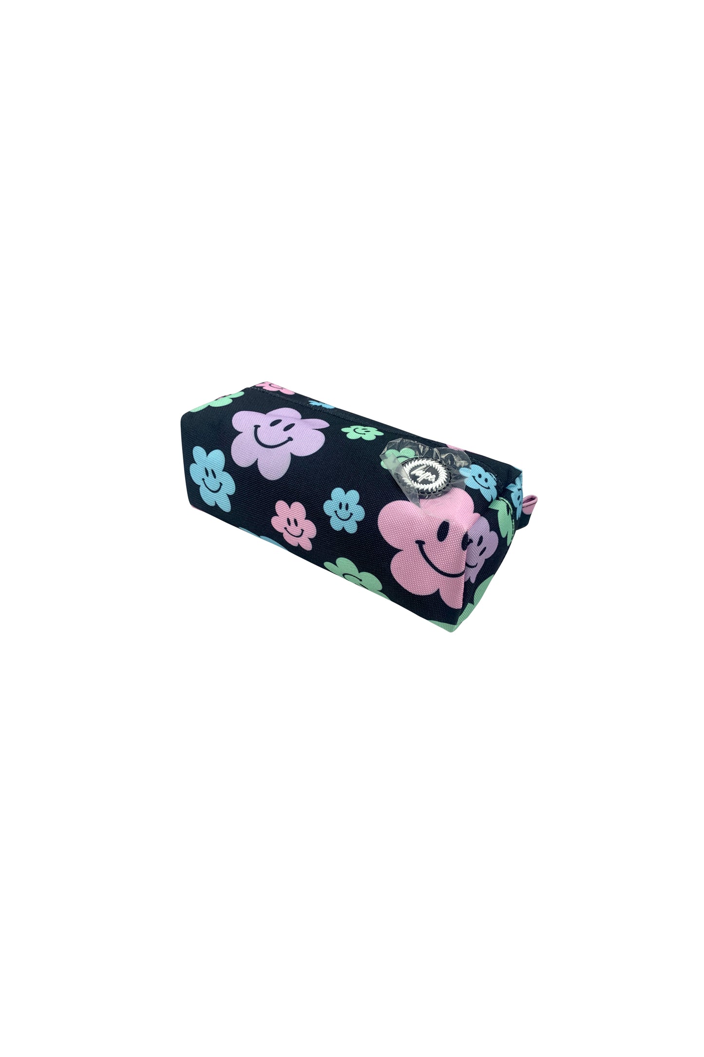 Black Happy Flowers Pencil Case