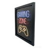 Vibrant Neon Game Wall Art with Frame - "Gaming Zone"