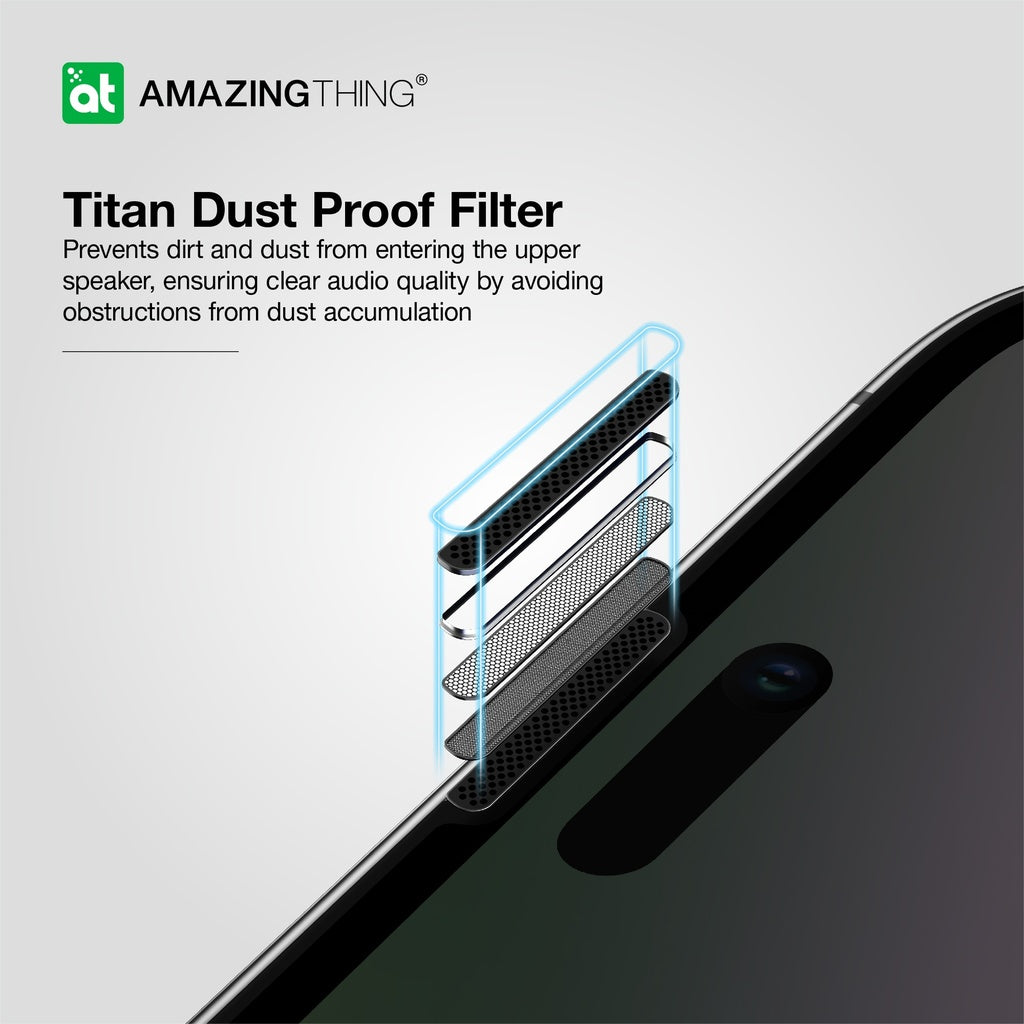 iPhone 15 Pro Max 6.7 3D Fully Covered Dust Filter Titan Privacy Glass