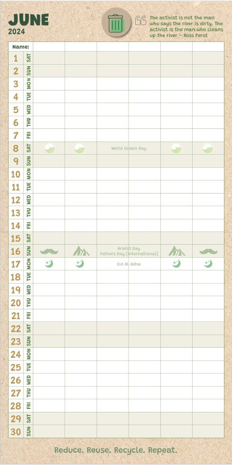 Academic Family Calendar Sept 2023 to Dec 2024 16 months