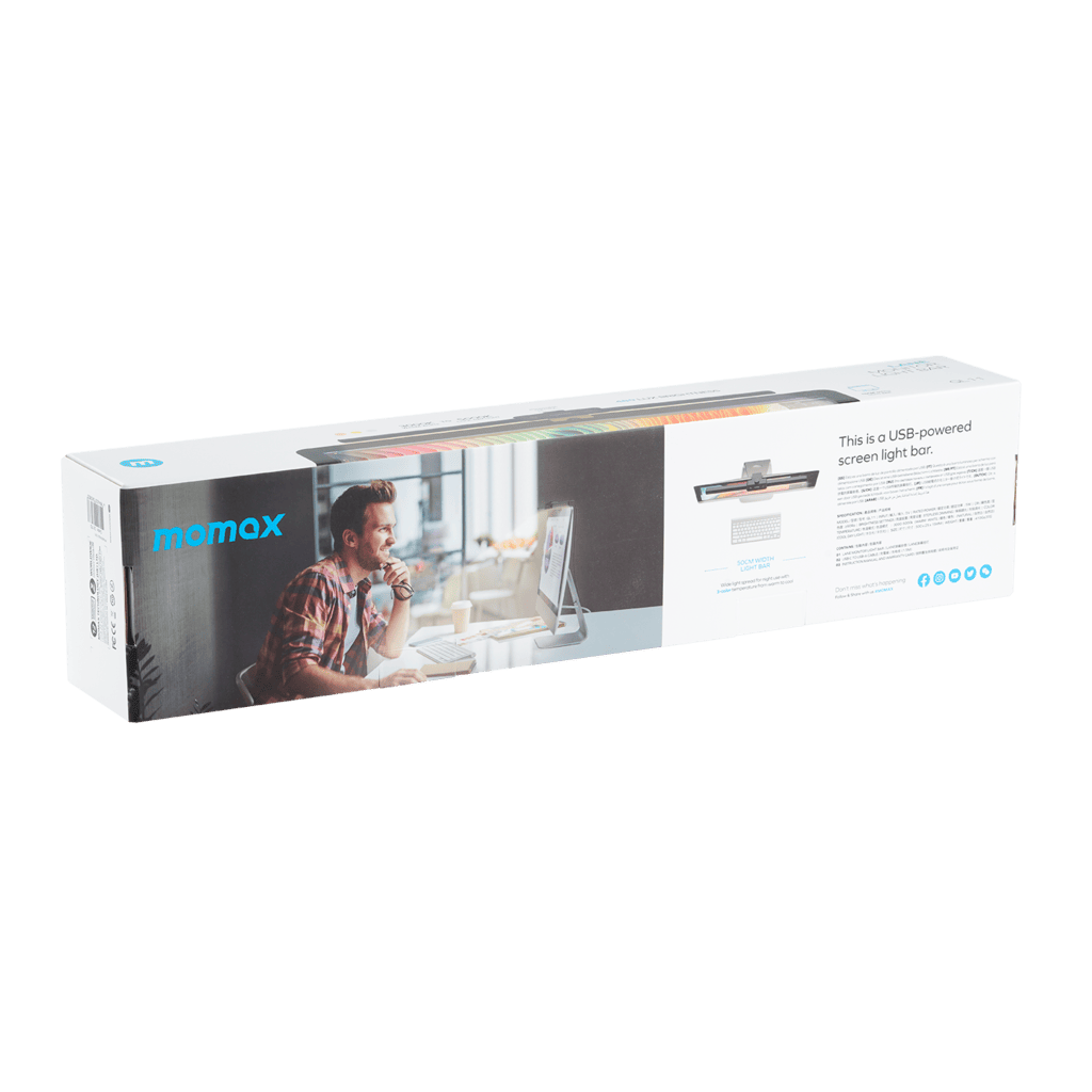 Mamax USB-powered screen light bar packaging on a green background