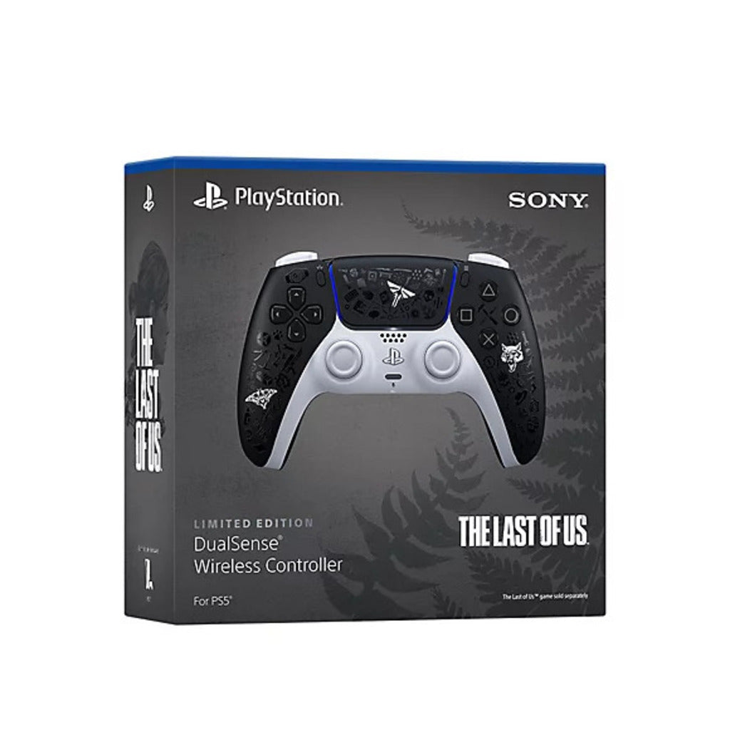 PlayStation DualSense wireless controller packaging for 'The Last of Us' on a white background