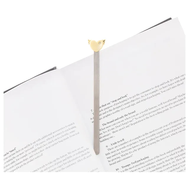 Bookmark - Wing Heart with Stone