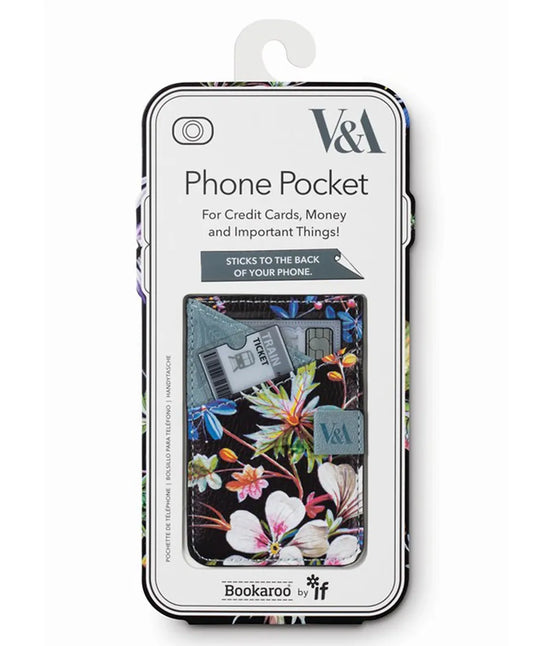 V&A Bookaroo Phone Pocket - Kilburn Black Floral