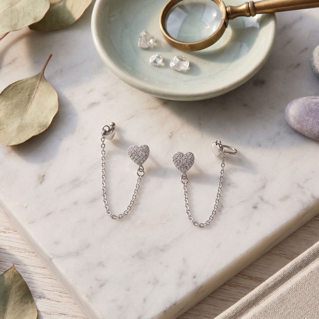 Heartstrings Chain Earrings