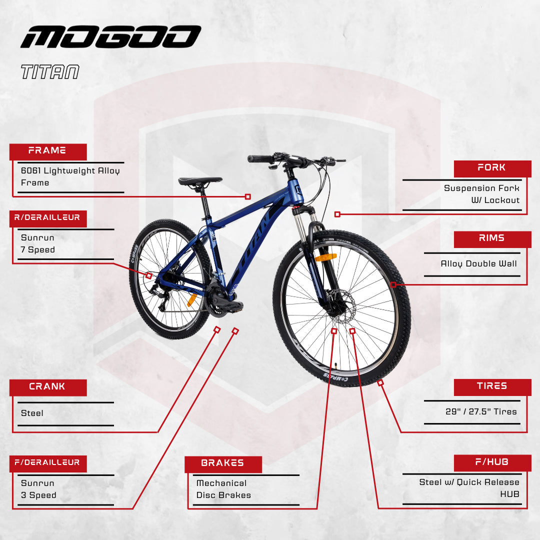 Titan Mountain Bike - 29 Inch - Blue