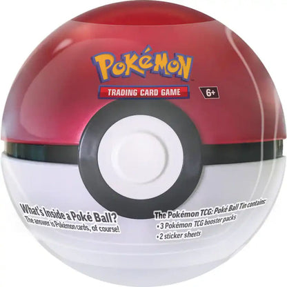 Poké Ball-shaped container for Pokémon Trading Card Game on a white background