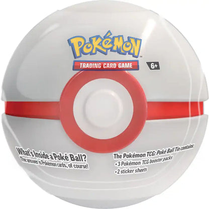 Poké Ball-shaped container for Pokémon Trading Card Game with Pokémon branding.