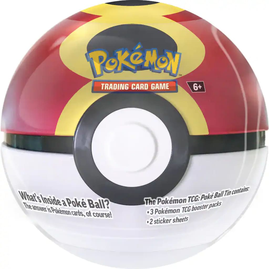 Poké Ball-shaped container for Pokémon Trading Card Game with Pokémon logo.