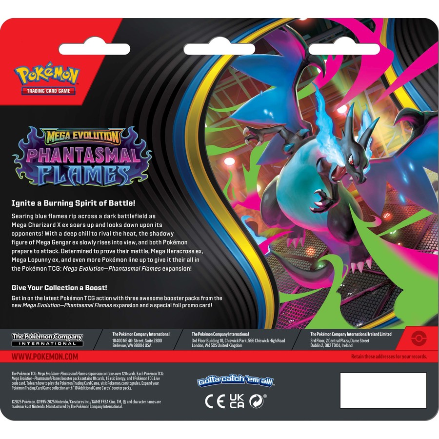 Pokemon TCG ME02-Phantasmal Flames 3pack Blister November 2025 Launch