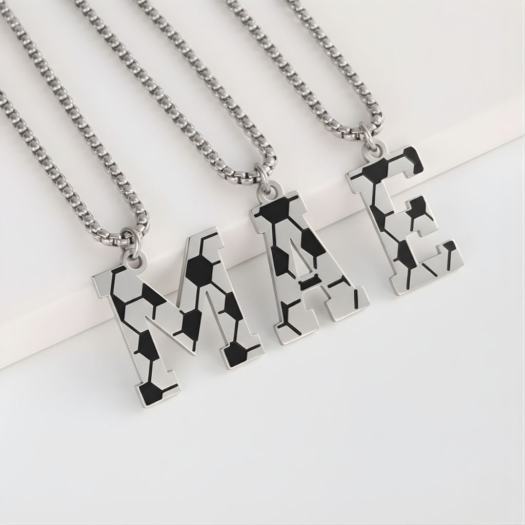 Personalised Soccer Initial Pendant Necklace