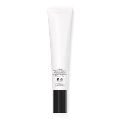 Skincare tube with white label on a white background